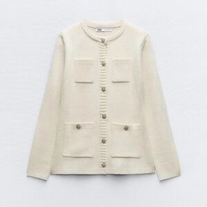 Zara Cream Cardigan Sweater